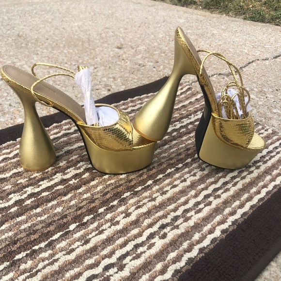 Fashion Nova Gold Platform Heels